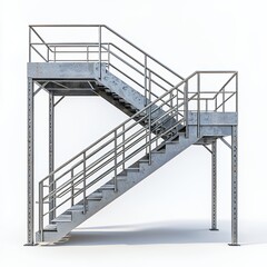 Elevated Weathered Metal Industrial Staircase