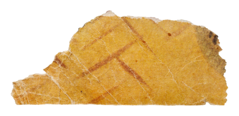 Torn piece of old brown vintage paper, scrap of page from children's magazine