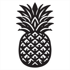 Obraz premium Pineapple Vector art illustration with leaves