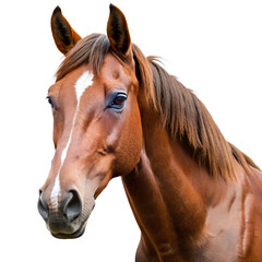 Brown Horse Close Up Isolated