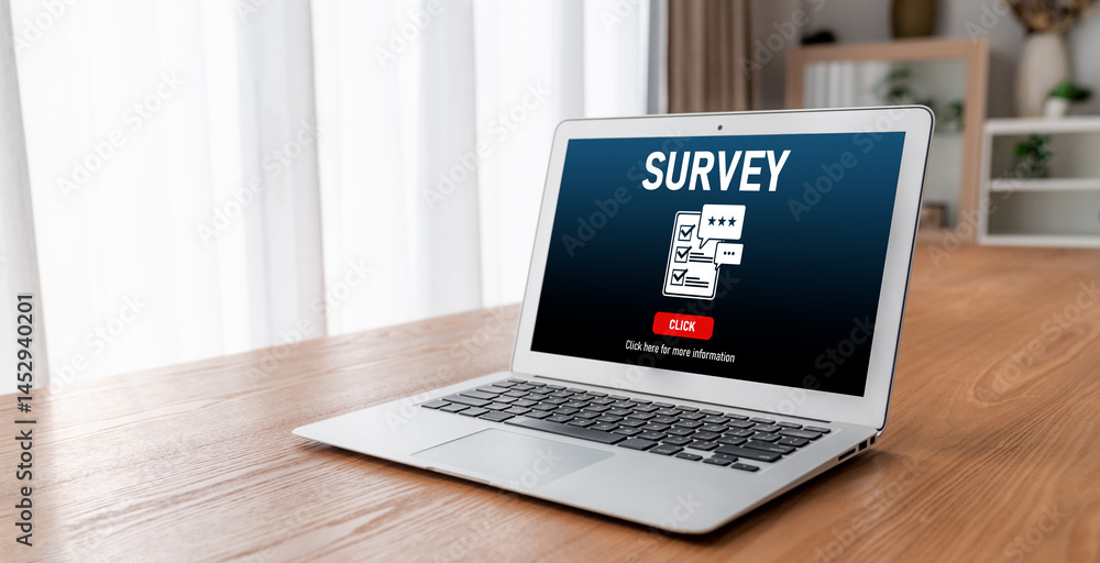 Poster online survey form for modish digital information collection on the internet network