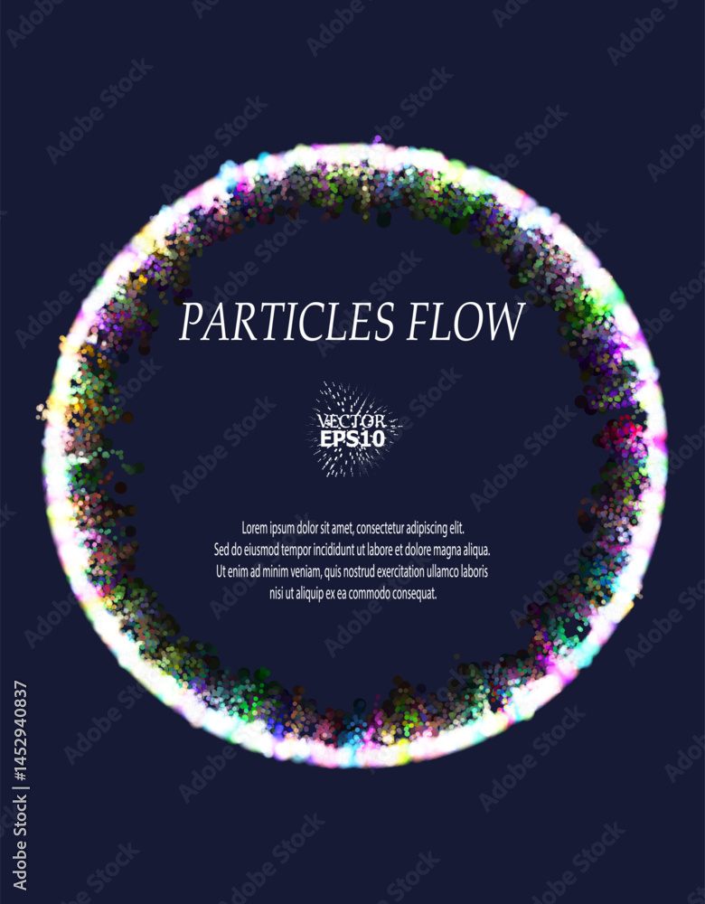 Poster wave pattern vector. 3d glowing abstract digital particles background. technology concept. abstract 