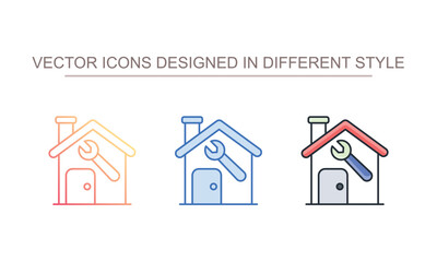 Home Maintenance icon design with white background stock illustration