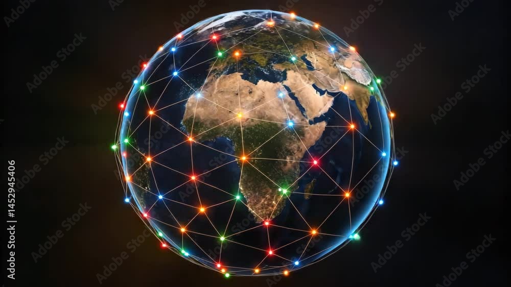 Poster a digital globe representing interconnected crisis management concepts.
