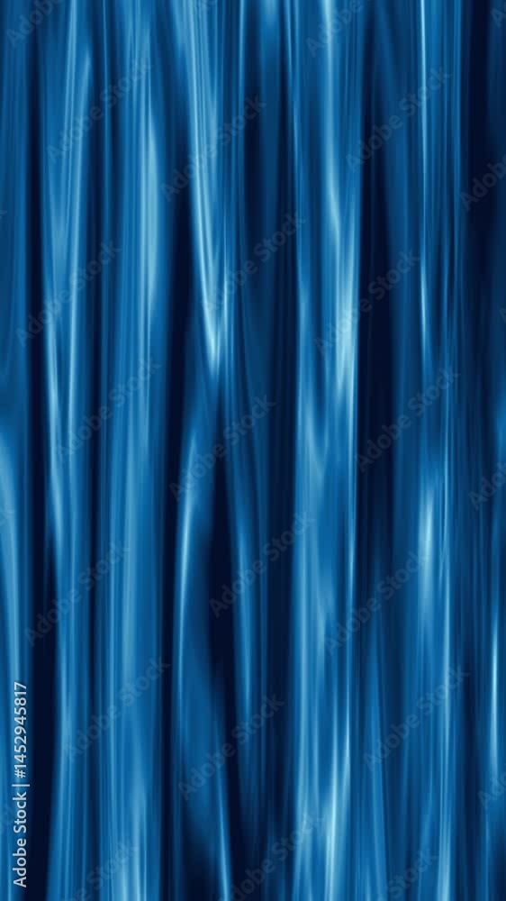 Wall mural vertical blue silk curtain abstract background 4k loop features abstract blue curtain or cloth mater