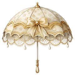 Vintage umbrella on white background isolated