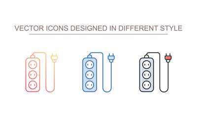 Extension Cord icon design with white background stock illustration