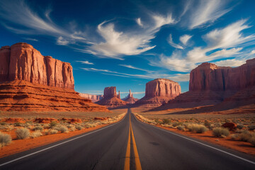 Fototapeta premium road to monument valley
