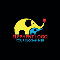 elephants logo design vector