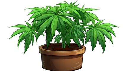 Obraz premium Vibrant Image of a Green Leafed Pot Plant - Botanical Photography for Interior Design