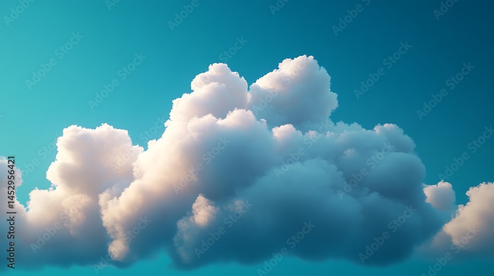 Poster high resolution 3d cloud rendering with stunning soft colors and glowing skies image