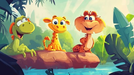 Jungle animals, happy and playful (5)