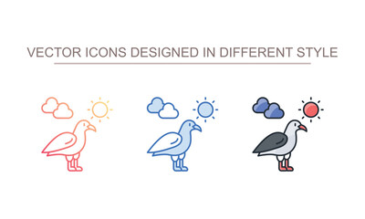 Sea Gull icon design with white background stock illustration