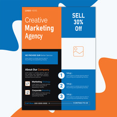 Creative business A4 size flyer vector template design for a digital marketing agency. or promotional