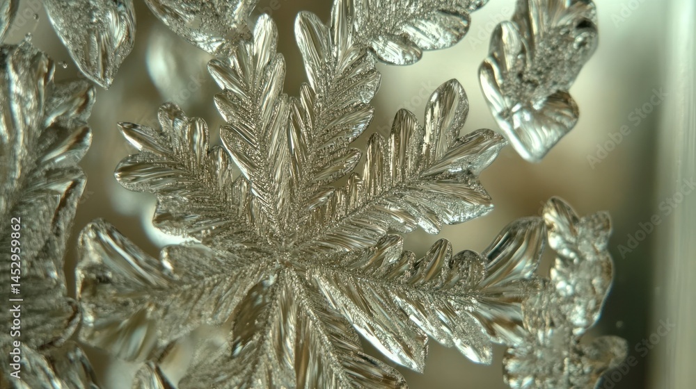 Poster ice crystal macro close up abstract background