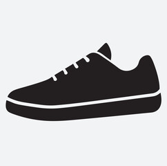 sneaker silhouette vector art illustration, sport shoes isolated on white background