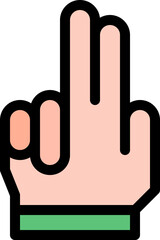 two fingers illustration on a white background    