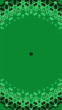 Green geometric hexagonal circular vertical video 
