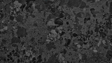 Gray black stone wall with many brown and blue structures as abstract rough textured background for page and banner templates..