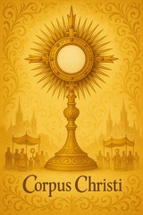 Celebrating Corpus Christi with vibrant decorations and processions in a historic town square