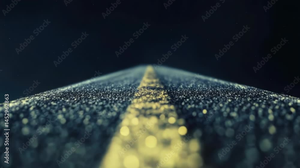 Poster a road with a yellow center line, suitable for highway or freeway use