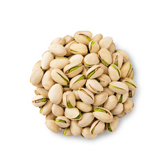 Pistachio nuts isolated on white background