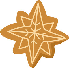 Classic Star Christmas Cookie in Hand-Drawn Style