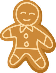 Obraz premium Smiling Gingerbread Man Cookie Outline Icon