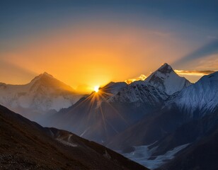 sunrise in himalayas