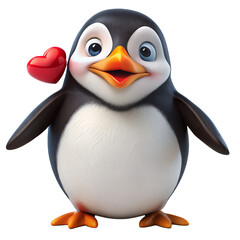 Fototapeta premium Penguin Blowing Kisses