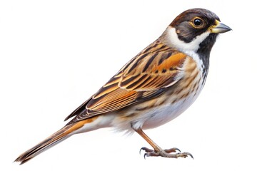 Fototapeta premium reed bunting isolated on white background