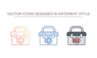 Tackle Box icon design with white background stock illustration
