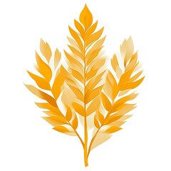 The Stylized Golden Wheat Stalk Depicted Against a White Background