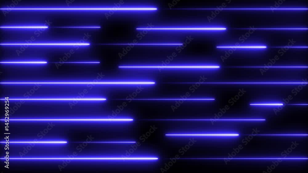 Poster abstract neon line, background. blinking lines moving neon line cross on black background. seamless 