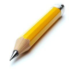 A Close Up Image of a Yellow Pencil on White
