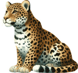 Watercolor vector illustration of a leopard