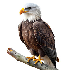 Obraz premium Realistic Eagle Perched With White Backdrop
