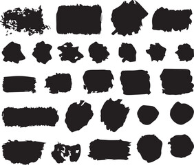 Collection of Abstrach Handdrawn Painted Grunge Blob Vector Set