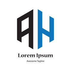 ah letter creative logo design icon