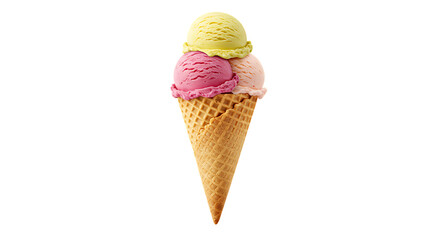 Delicious Three-Scoop Ice Cream Cone