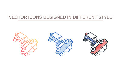 Car accident icon design with white background stock illustration