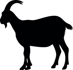 Goat black silhouette icon PNG and Vector. 