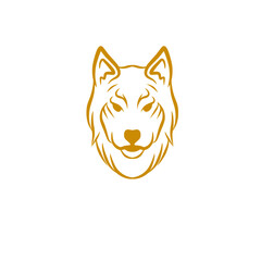 Stylized wolf head illustration on a plain background for decorative purposes