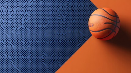 Modern and Edgy Basketball Party Invitation Card Featuring a Striking Right-Side Pattern and a Minimal Left-Side Space for Text in a Bold, Sporty Design