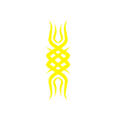 Abstract golden totem on a stark dark field creating a mystifying aura