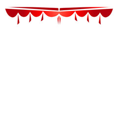 Obraz premium Stylized red valance with stylized pendant features against a black backdrop