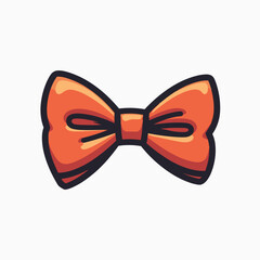 vibrant orange bowtie icon with shiny reflection