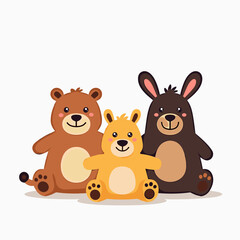 Obraz premium colorful cartoon bears cute stuffed animals