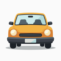 Obraz premium yellow car icon with license plate stock illustration