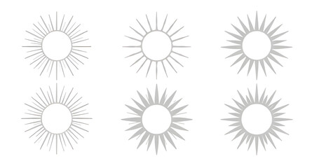 set of gray sun bursts vector